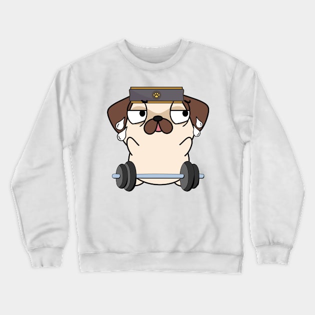 Funny pug is exercising Crewneck Sweatshirt by Pet Station